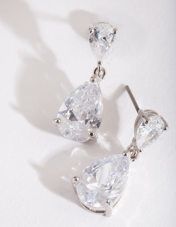 Mirrored Teardrop Crystal Earring