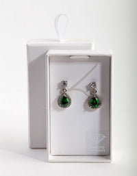 Encircled Mini Emerald Pear Drop Earrings - link has visual effect only