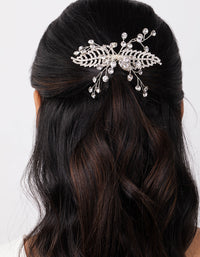 Silver Floating Crystal Leaf Comb - link has visual effect only