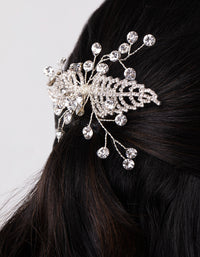Silver Floating Crystal Leaf Comb - link has visual effect only