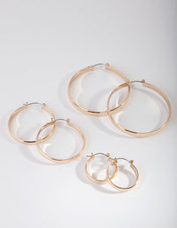 Gold Size Hoop Earring 3 Pack - link has visual effect only