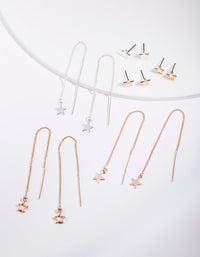 Gold Star Stud Drop Star Earring Pack - link has visual effect only