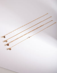 Gold Diamante Bracelet & Anklet 4 Pack - link has visual effect only