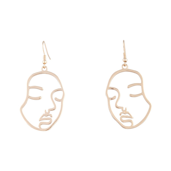 Gold Small Face Earrings