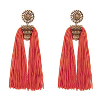Antique Gold Orange Split Tassel Earrings - link has visual effect only