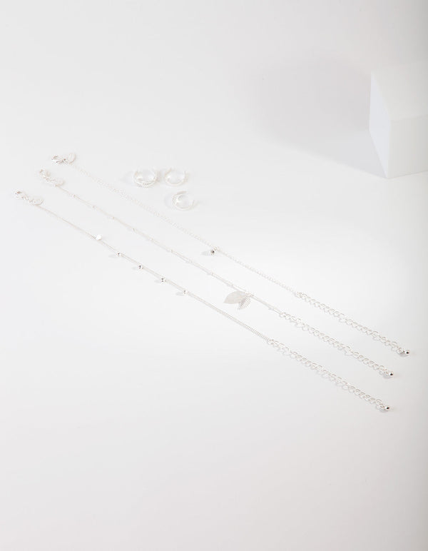Silver Leaf Anket & Toe Ring Pack