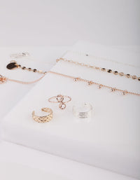 Swirl Mixed Metal Anklet & Toe Ring Pack - link has visual effect only