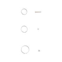 Cubic Zirconia Rhodium Nose Ring Pack - link has visual effect only