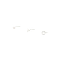 Sterling Silver Star Triangle Nose Stud 3 Pack - link has visual effect only