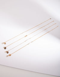 Leaf Gold Bracelet & Anklet 4 Pack - link has visual effect only