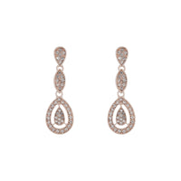 Rose Gold Stone Set Cut Out Earrings - link has visual effect only