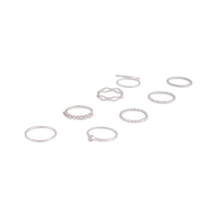 Silver Diamond Cut Twist Ring 8 Pack - link has visual effect only