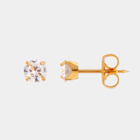 Studex 5mm Cubic Zirconia 24K lichtgouden oorbel - link has visual effect only