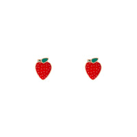Gold Red Strawberry Stud Earrings - link has visual effect only