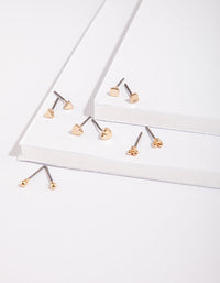 Gold Micro Stud Earring 5 Pack - link has visual effect only
