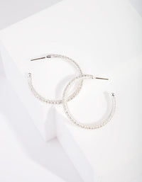 Silver Diamante Mesh Wrap Hoop Earrings - link has visual effect only