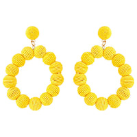 Yellow Cord Wrap Hoop Earrings - link has visual effect only