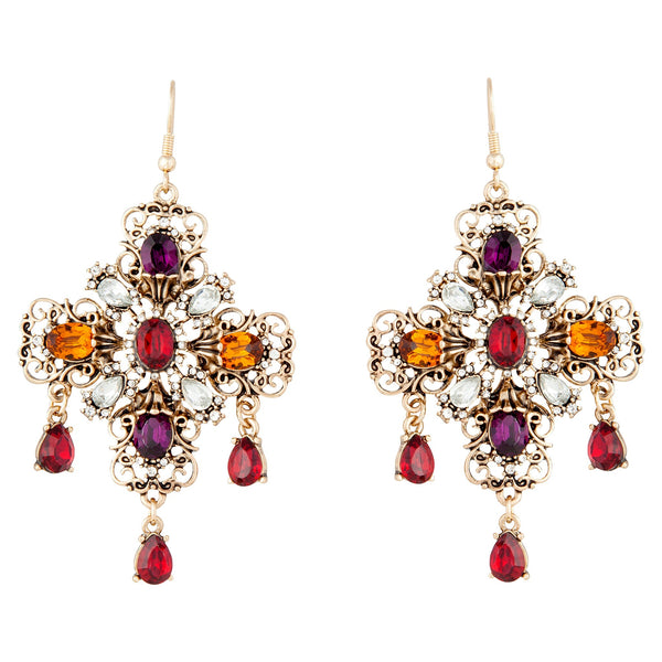 Jewelled Cross Earrings