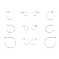 Silver Sleeper Hoop Earring 6 Pack - link has visual effect only