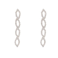 Silver Diamante Leaf Earrings Necklace Set - link has visual effect only