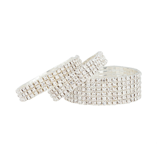 Silver Mixed Width Cup Chain Bracelet 3 Pack