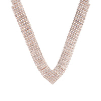 Rose Gold Diamante Necklace Earrings Jewellery Set - link has visual effect only