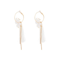 Gold Acrylic Flower Cup Chain Hoop Earrings - link has visual effect only