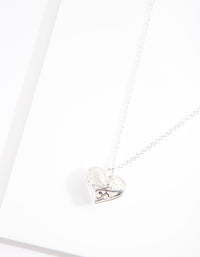 Silver Filigree 3D Heart Necklace - link has visual effect only