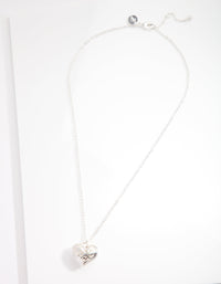 Silver Filigree 3D Heart Necklace - link has visual effect only