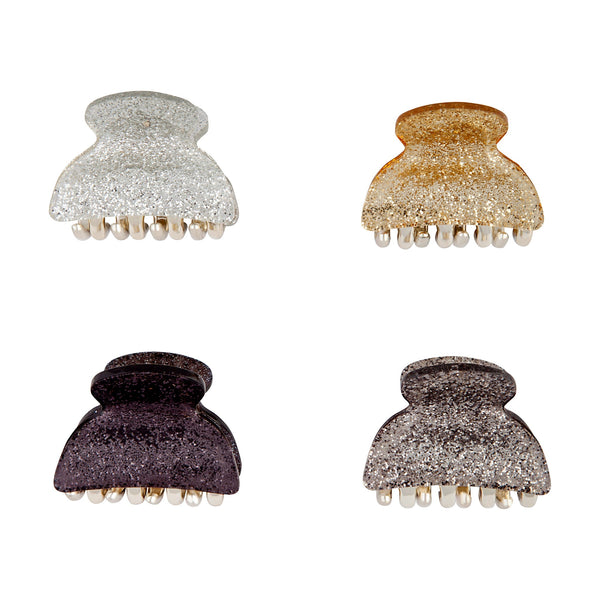 Silver Black Gold Claw Clip 4 Pack