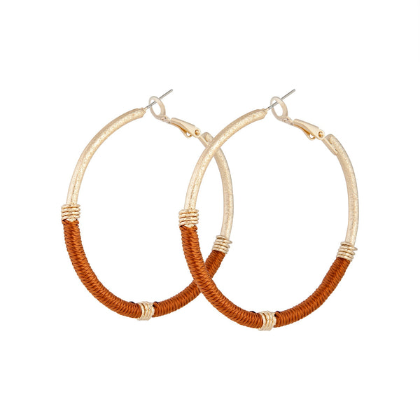 Brown Gold Tonal Wrap Thread Hoop