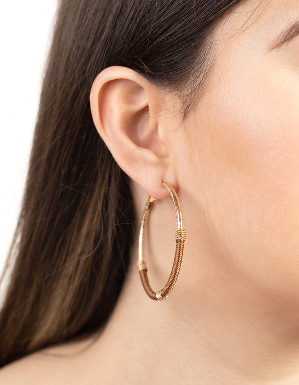 Brown Gold Tonal Wrap Thread Hoop