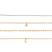 Gold Celestial Anklet Bracelet 4 Pack - link has visual effect only