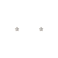 Silver Micro Star Stud Diamante Earrings - link has visual effect only