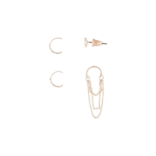 Rose Gold Chain Ear Cuff Pack