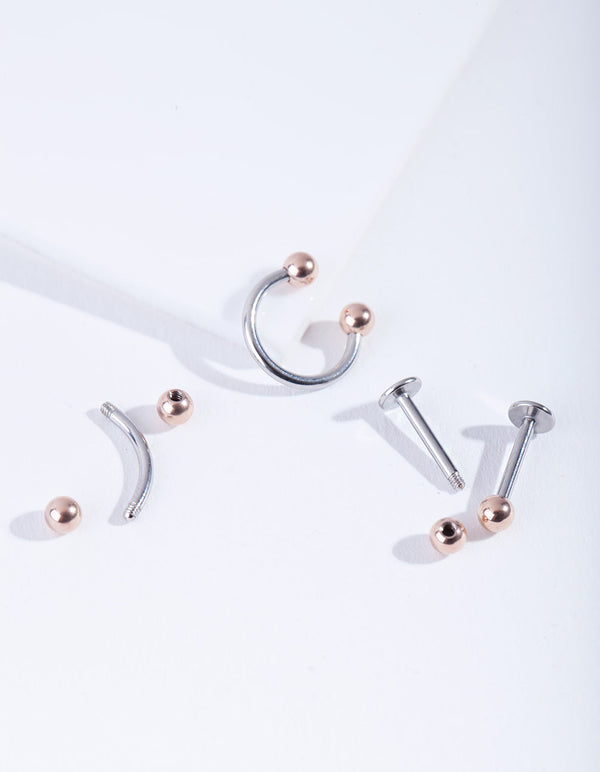 Gold Mixed Ear Cartilage Flat Back Set
