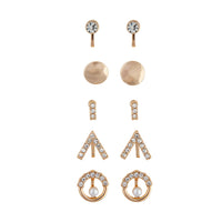 Gold Geo Diamante Clip-On Earring 5 Pack - link has visual effect only