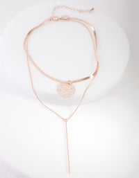 Rose Gold Disc Bar Multipack Necklace - link has visual effect only