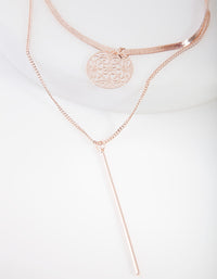 Rose Gold Disc Bar Multipack Necklace - link has visual effect only