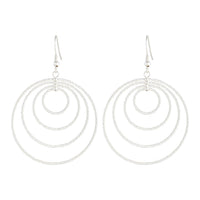 Silver Diamond Cut Four Row Hoop Earrings - link has visual effect only