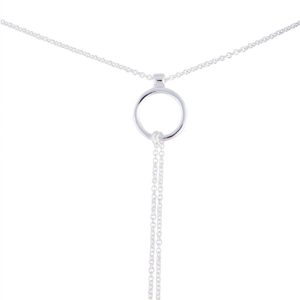 Silver Open Circle Multi Choker Necklace