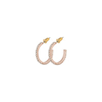 Rose Gold Diamante Stud Hoop Earrings - link has visual effect only