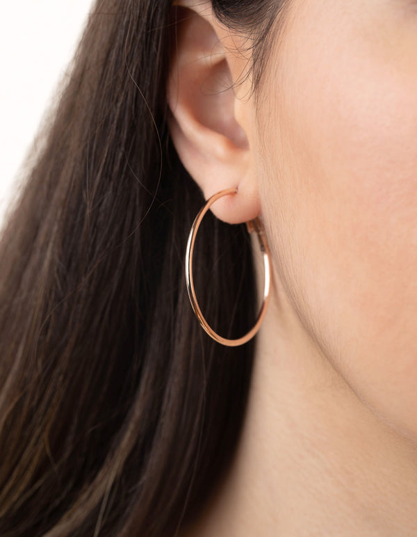 Rose Gold Sleeper Hoop Earring 3 Pack