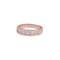 Rose Gold Cubic Zirconia Square Cut Band Ring - link has visual effect only