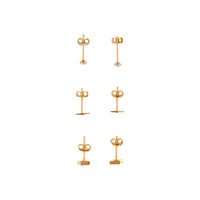 Gold Plated Sterling Silver Lightning Earring 3 Pack - link has visual effect only
