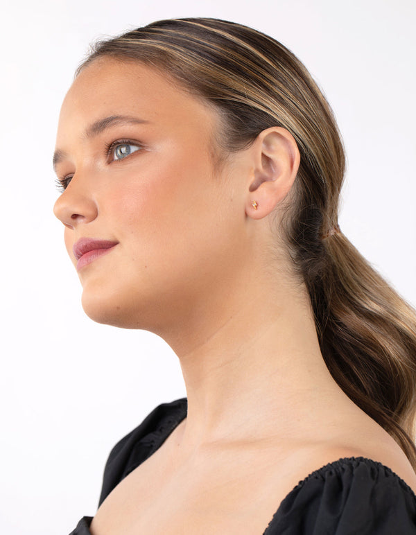 Gold Plated Sterling Silver Lightning Earring 3 Pack