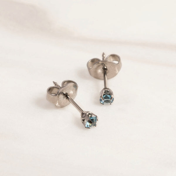 Studex 3mm Blue Crystal Surgical Steel Stud