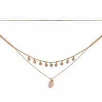 Gold Triple Layer Shell Choker Necklace - link has visual effect only