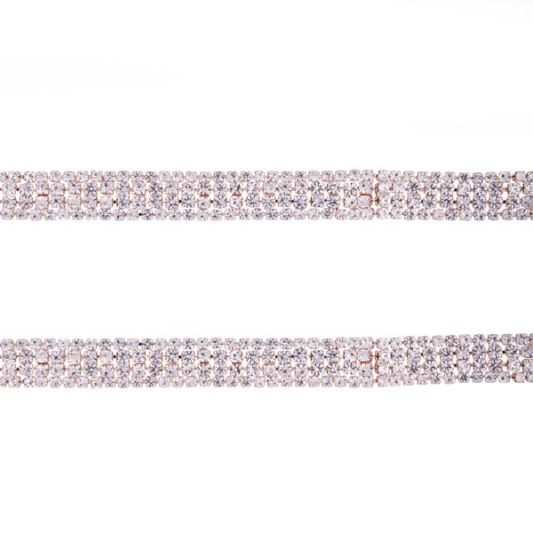 Rose Gold Diamante Choker Bracelet Set