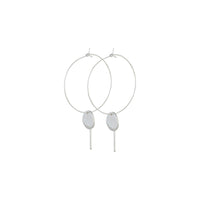 Sterling Silver Hoop Disc Drop Earrings - link has visual effect only